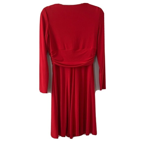 Jones New York Womens Size 8 Red Front Knot Sheath Cocktail Party Dress - Picture 3 of 5